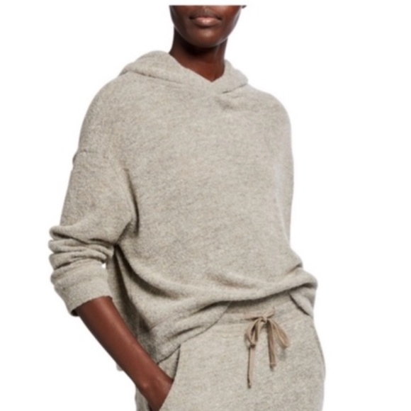 VINCE Textured Wool-Blend Hoodie Pullover Sweater in Ivory NWOT/sz S - Picture 8 of 12